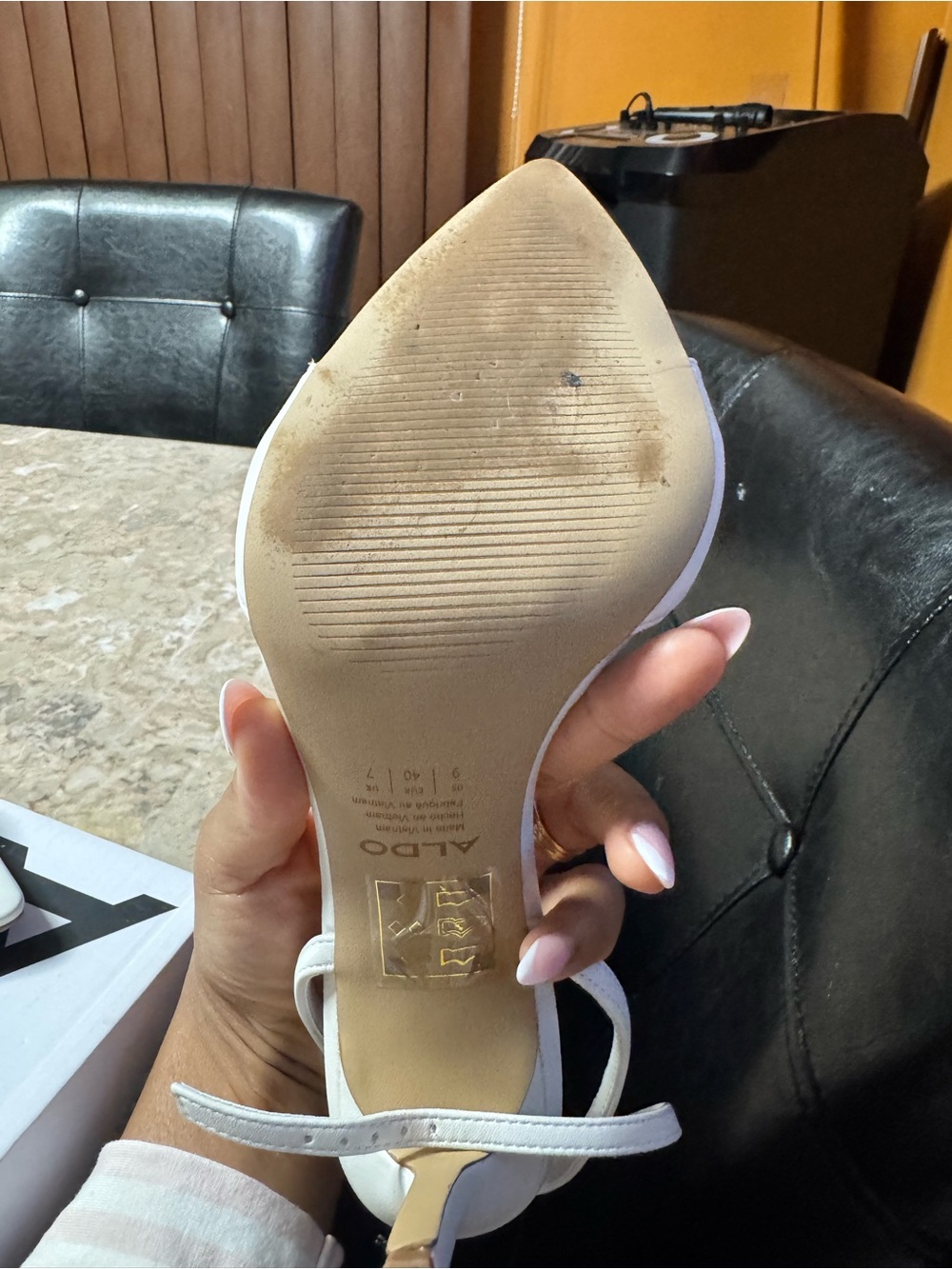 Aldo Leandra Ankle-Strap Heels in Off-White - Picture 6 of 7